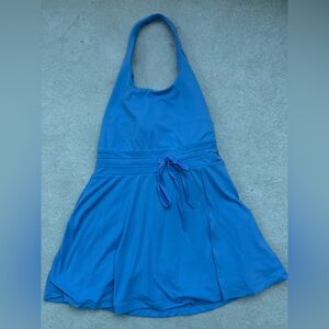 Blogilates Strapless Blue Dress